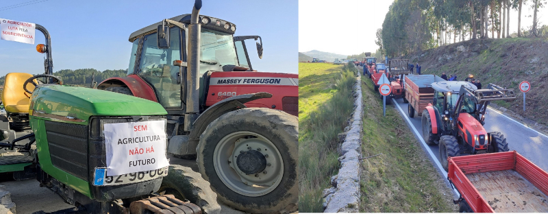 Marcha lenta de tratores em localidades de Chaves e Montalegre