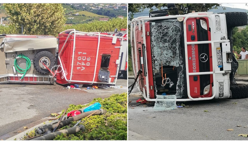 Quatro bombeiros feridos em despiste no Peso da Régua tiveram alta