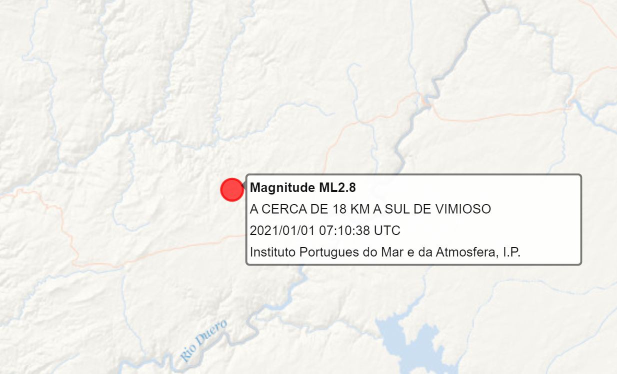 Sismo de 2,9 sentido às 07:10 no distrito de Bragança